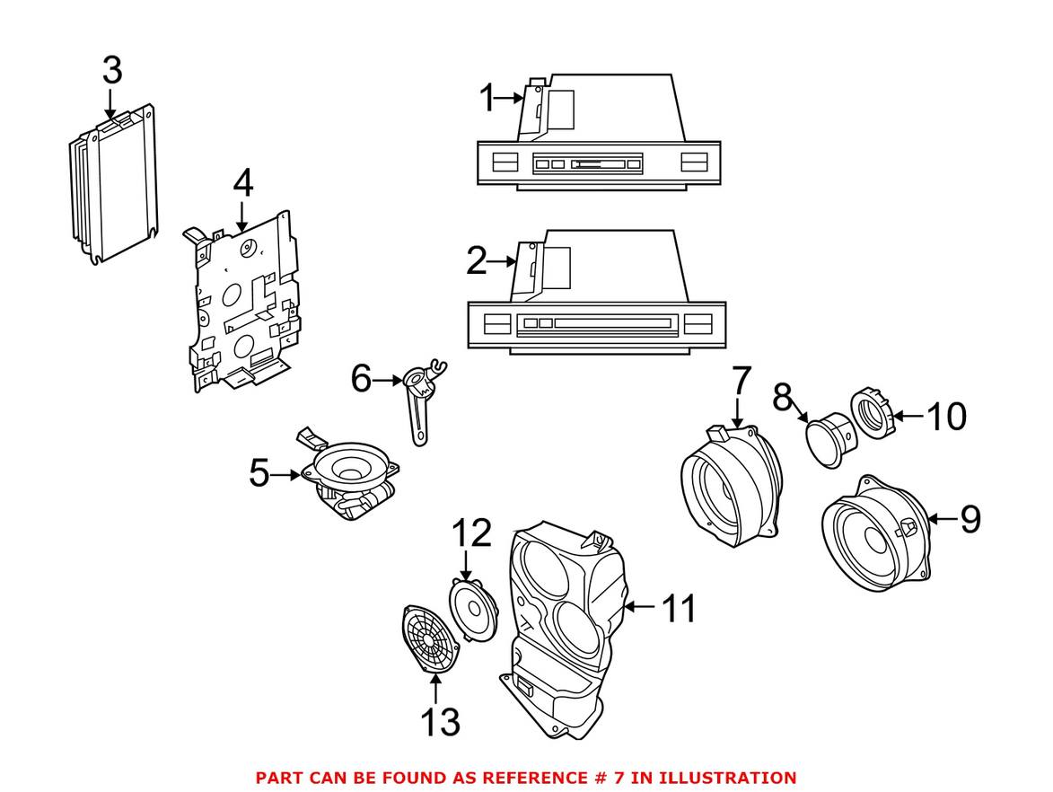BMW Speaker - Front Passenger Side (Mid-Range) (HiFi) 65138380582